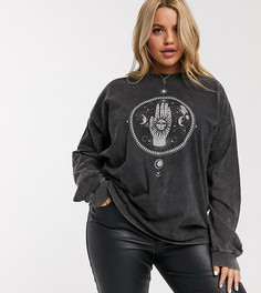 Футболка oversized с принтом ASOS DESIGN Curve-Серый