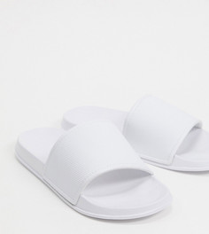 Белые шлепанцы для широкой стопы ASOS DESIGN-Белый