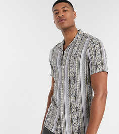 Черная гавайская рубашка с отложным воротником ASOS DESIGN Tall-Серый