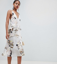 Платье миди на бретельках с цветочным принтом ASOS DESIGN Tall-Мульти