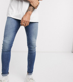 Эластичные выбеленные джинсы с напылением ASOS DESIGN Tall-Синий