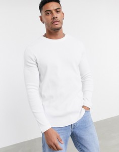Белый джемпер с круглым вырезом Bershka