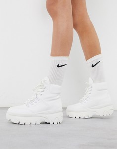 Белые походные ботинки на шнуровке New Look-Белый