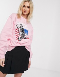 Свитшот oversized с принтом "american dreamer" Daisy Street-Розовый