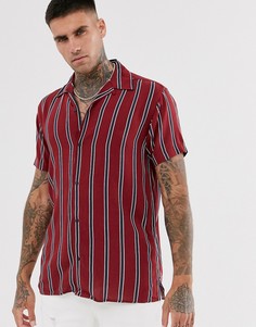 Рубашка в полоску с отложным воротником Jack & Jones Originals-Красный