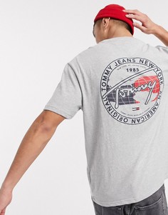 Серая меланжевая футболка с принтом Tommy Jeans-Серый