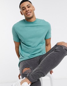 Зеленая футболка из органического хлопка с круглым вырезом ASOS DESIGN-Синий