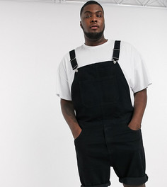 Черный джинсовый комбинезон-шорты ASOS DESIGN Plus