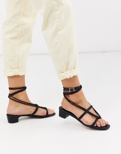 Черные сандалии с завязкой ASOS DESIGN-Черный