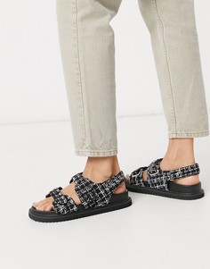 Твидовые сандалии в спортивном стиле ASOS DESIGN-Мульти