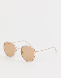 Круглые солнцезащитные очки в стиле 90-х ASOS DESIGN-Белый