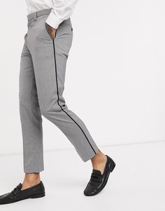 Серые брюки скинни с полосами по бокам Burton Menswear-Серый