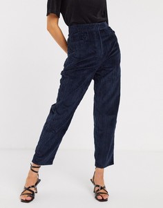 Вельветовые узкие брюки ASOS WHITE-Темно-синий