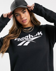 Черный свитшот с логотипом Reebok Vector-Фиолетовый
