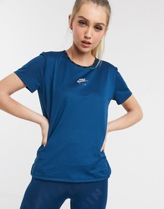 Синяя футболка с логотипом Nike Running Air-Синий