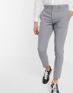 Серые укороченные строгие брюки скинни ASOS DESIGN-Серый