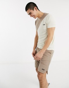 Спортивная футболка с контрастной вставкой ASOS 4505-Бежевый