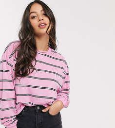 Короткая футболка в полоску с длинными рукавами ASOS DESIGN Petite-Мульти