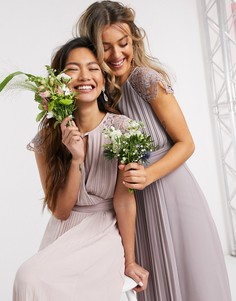 Розовое платье макси с кружевными рукавами TFNC bridesmaid-Розовый