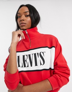 Свитшот на молнии с логотипом Levis-Красный Levis®