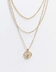 Ярусное ожерелье ASOS DESIGN-Золотой