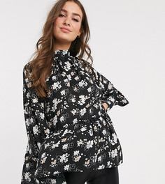 Прозрачный топ на пуговицах с длинными рукавами и цветочным принтом ASOS DESIGN Maternity-Мульти