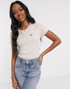Бледно-розовая футболка в рубчик Levis-Оранжевый Levis®