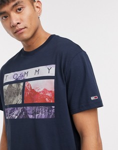 Темно-синяя футболка с принтом Tommy Jeans-Темно-синий
