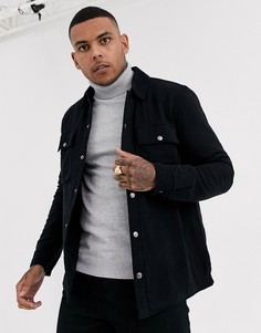 Черная рубашка навыпуск Topman-Черный