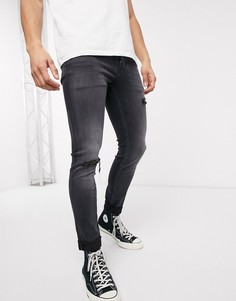 Черные джинсы-сигареты с потертостями AllSaints-Черный