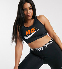 Черный бюстгальтер с логотипом Nike Plus Training Air