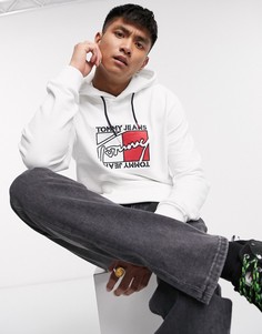 Белый худи с логотипом Tommy Jeans