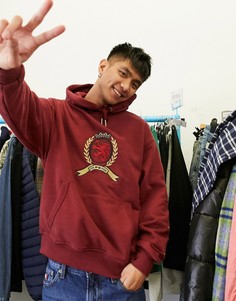 Худи бордового цвета с принтом логотипа Tommy Jeans-Красный