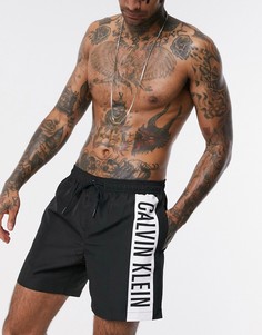 Черные шорты для плавания из переработанных материалов с логотипом Calvin Klein Intense Power-Черный