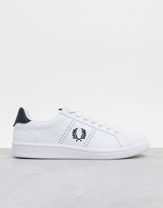 Белые кожаные кроссовки Fred Perry B721-Белый