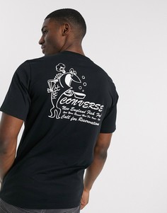 Черная футболка с принтом Converse-Черный