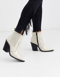 Кремовые ботинки в стиле вестерн ASOS DESIGN-Кремовый