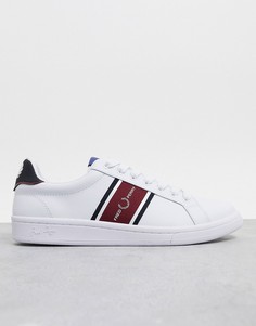 Белые кожаные кроссовки со вставками Fred Perry B721-Белый