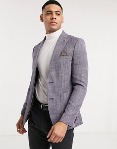 Синий узкий блейзер Burton Menswear