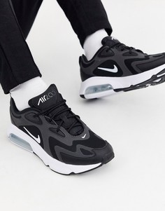 Черные кроссовки с белыми вставками Nike Air Max 200-Черный