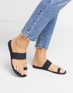 Черные сандалии с петлей для большого пальца ASOS DESIGN-Черный