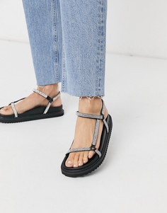 Черные сандалии на массивной подошве ASOS DESIGN-Черный