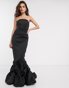 Платье макси с вырезом бандо ASOS DESIGN-Черный
