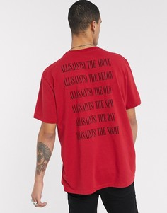 Красная футболка с логотипом и круглым вырезом AllSaints-Красный