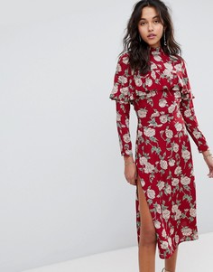 Платье миди с цветочным принтом Flynn Skye-Красный