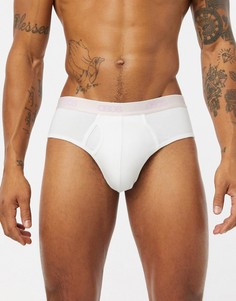 Белые трусы из органического хлопка с логотипом на поясе ASOS DESIGN-Белый