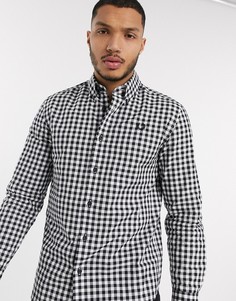 Рубашка в черно-белую клетку Fred Perry-Черный