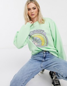 Oversized-свитшот с принтом Daisy Street-Зеленый