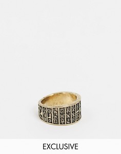 Золотистое кольцо с иероглифом Reclaimed Vintage-Золотой
