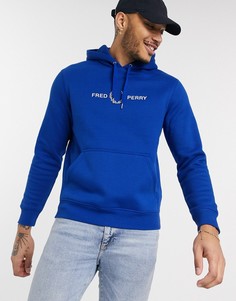 Худи синего цвета с логотипом Fred Perry-Синий